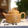 Imperial Yellow Clay Dezhong Teapot - 300ml Confucian Bell Design · Golden Ratio Pouring · Pu-erh Mastery · Free AR Clay Authentication